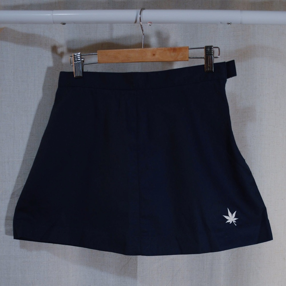 Rare Vintage Miniskirt With Leaf Embroidery